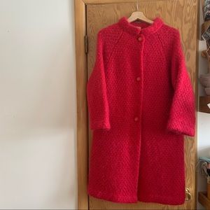 1960s Vintage Pink Knit Coat
